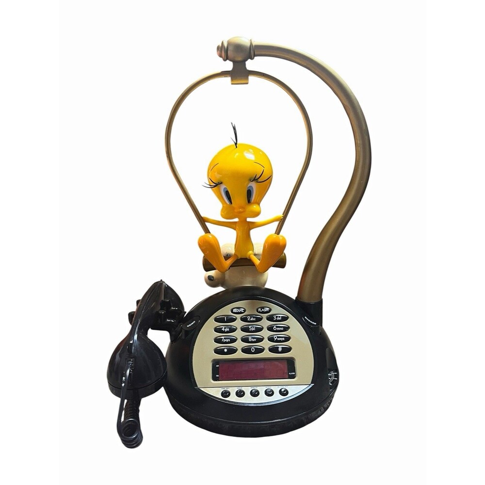 TeleMania Tweety Bird Animated Talking Alarm Clock Radio Telephone Looney Tunes